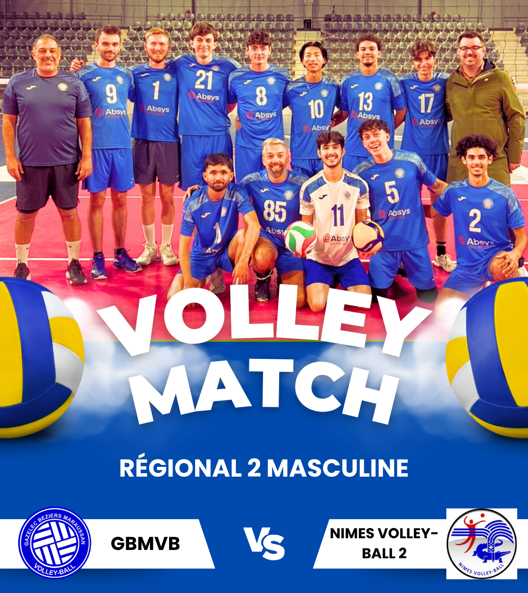 samedi soir à la halle aux sports de Maraussan aura lieu le match de la régional masculin.